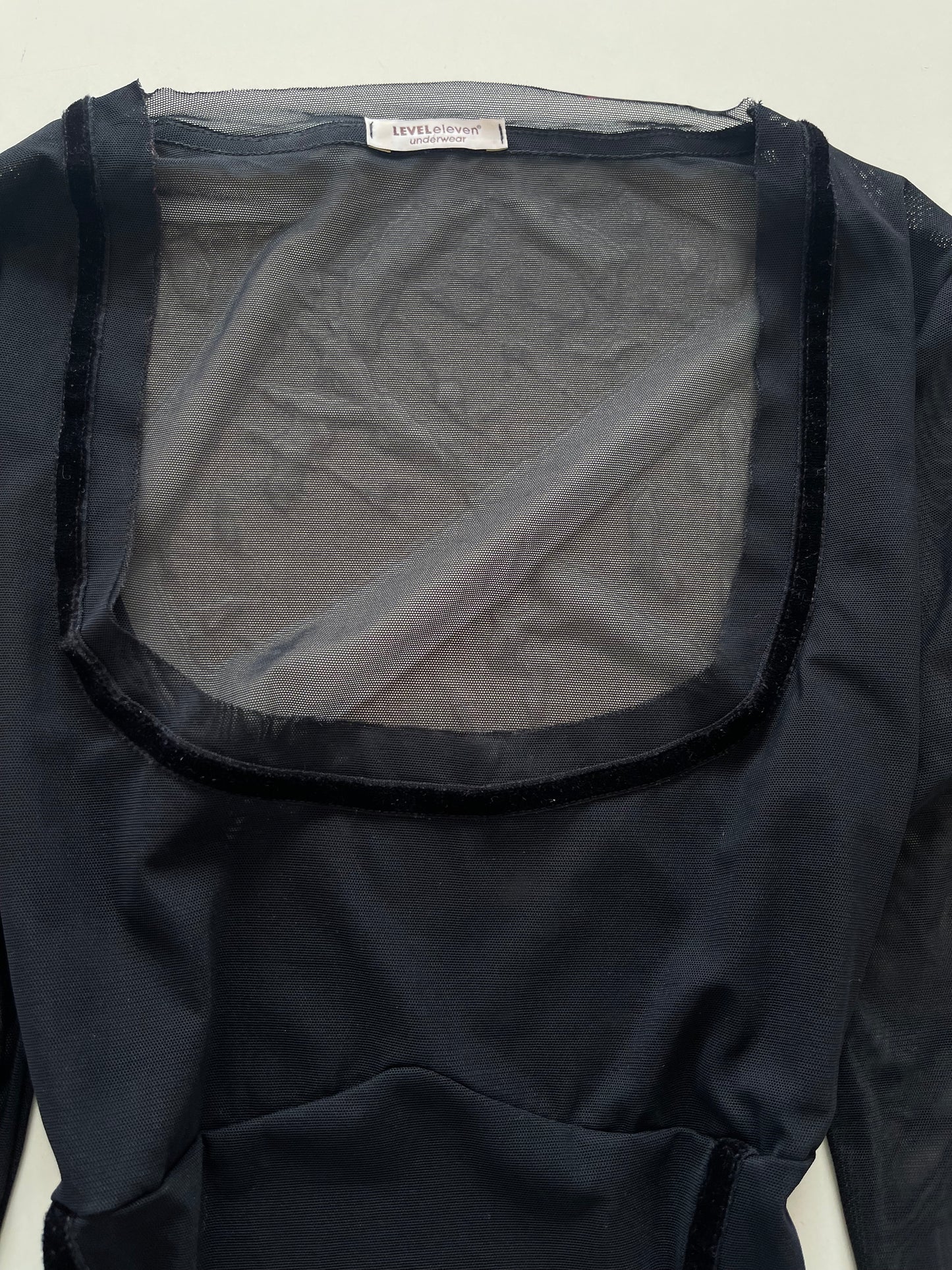 Level Eleven Square Neck Sheer Top-Bust 34 to 36