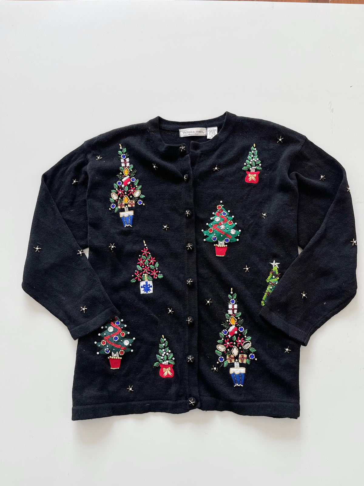 Victoria Jones Christmas Embroidered Sweater-Bust 56