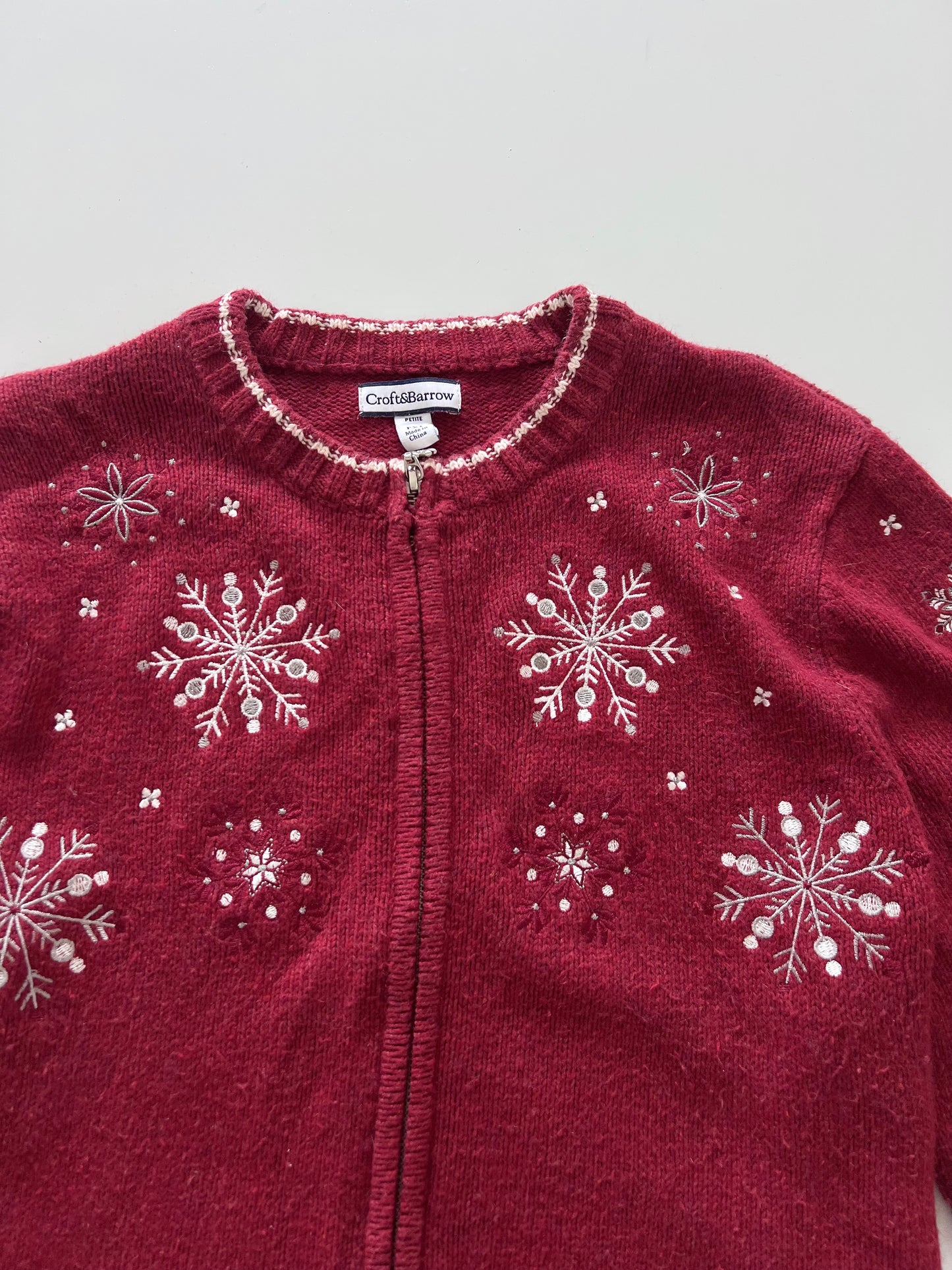 Croft&Barrow Embroidered Zipper -Bust 46