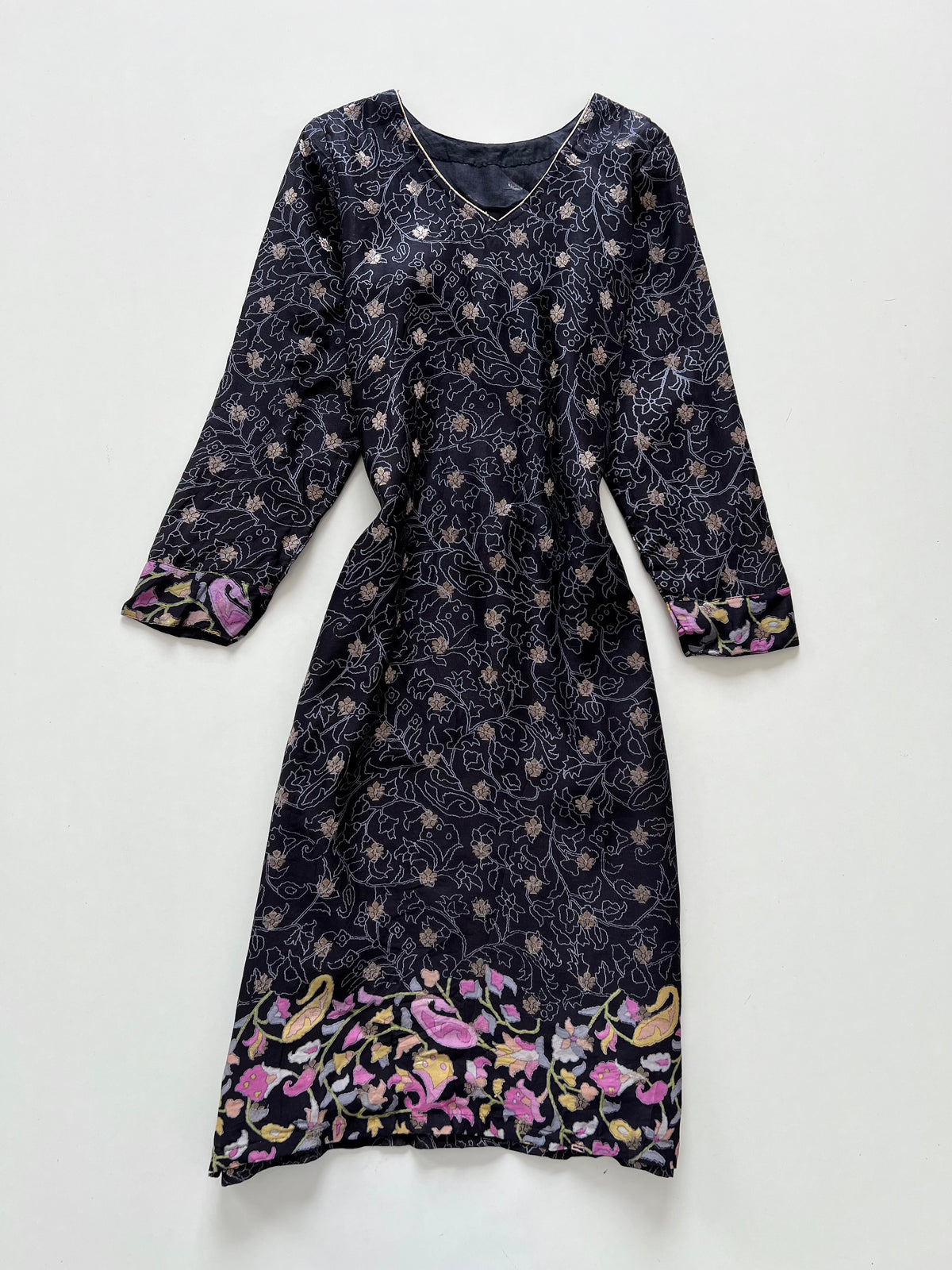 Black Paisley Kurta-Bust 38