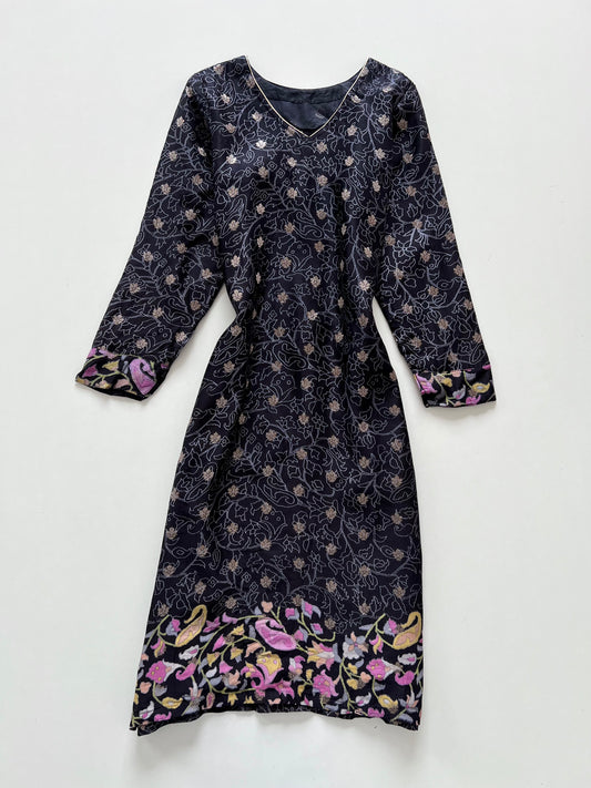 Black Paisley Kurta-Bust 38