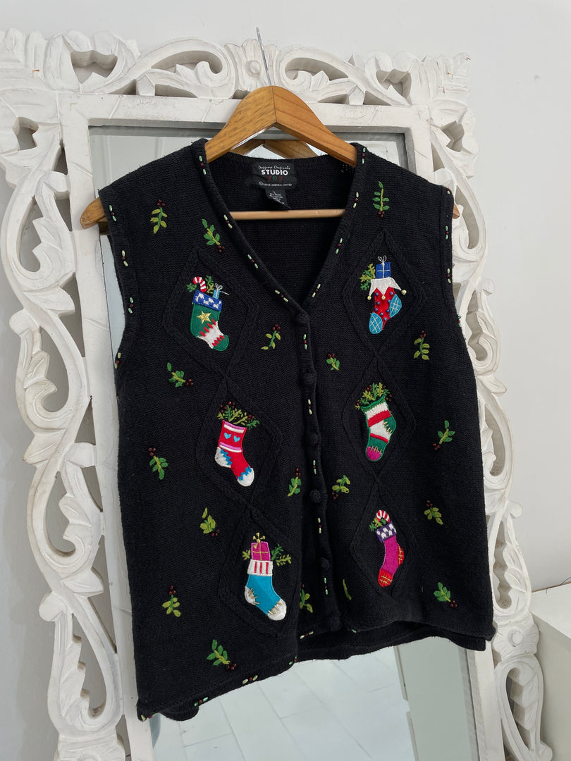 Christmas Sweater Vest-Bust 40