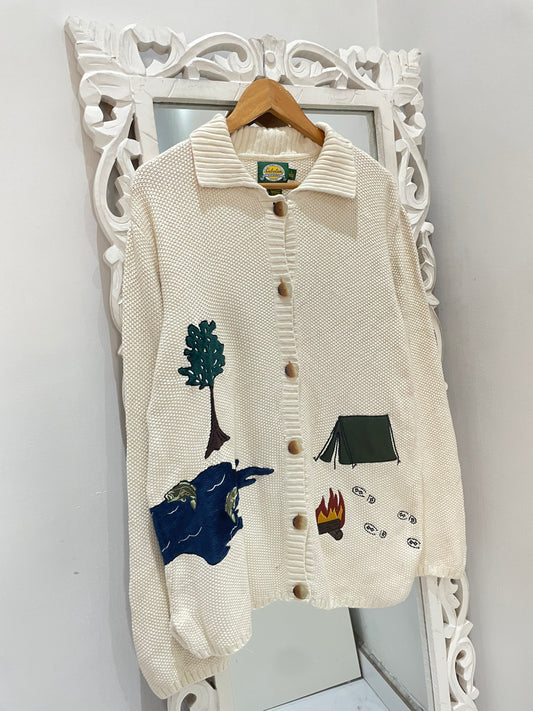 Embroidered Vintage Sweater-Bust 44