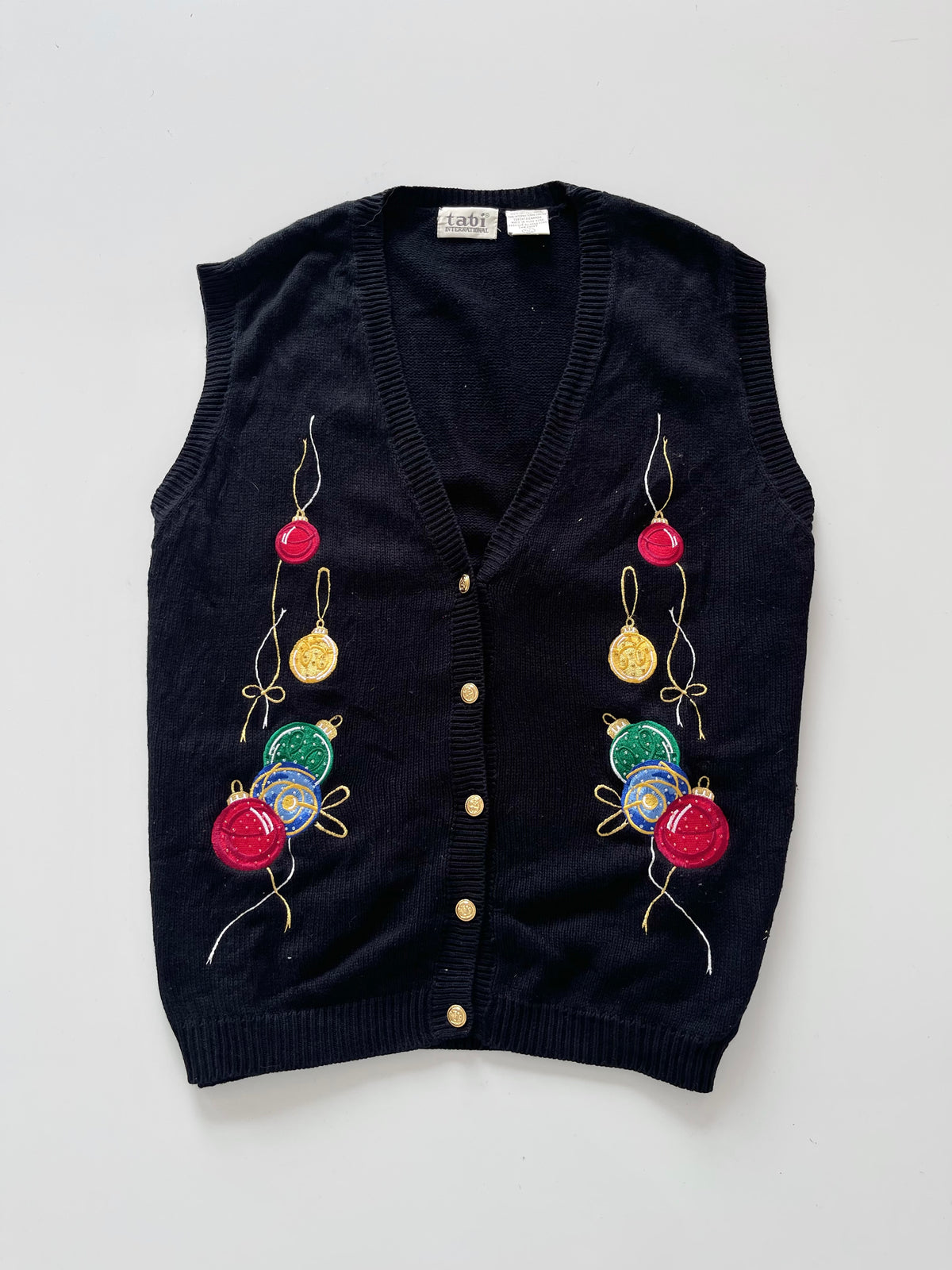 Tabi International Embroidered Christmas Vest Sweater-Bust 48
