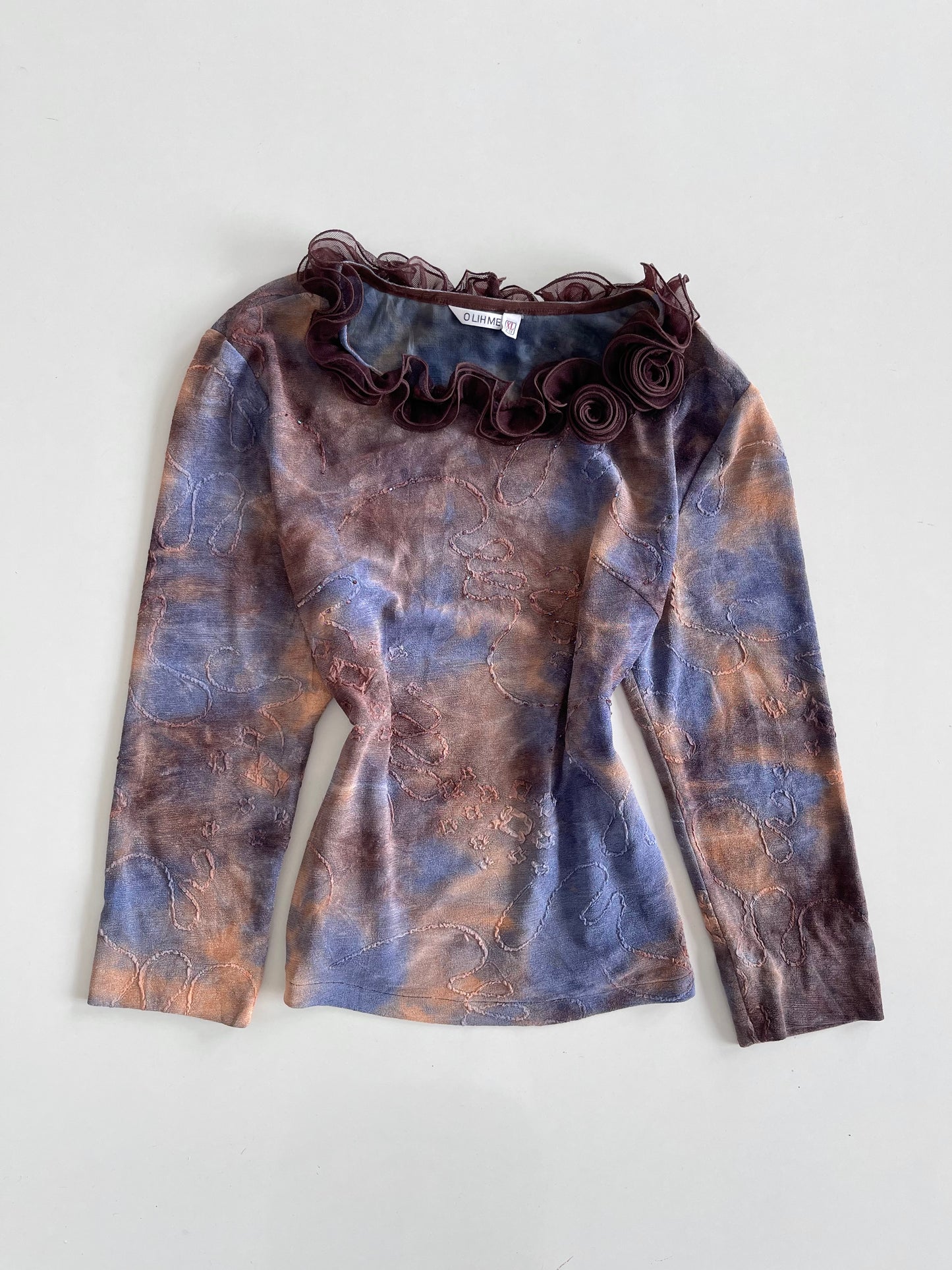 Olihmei Vintage Ruffle Top-Bust 40 to 42