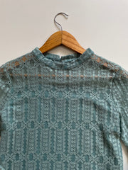 SEA GREEN LACE TOP - BUST 34 to 36