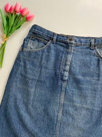 Load image into Gallery viewer, Long Denim Skirt-Waist 34
