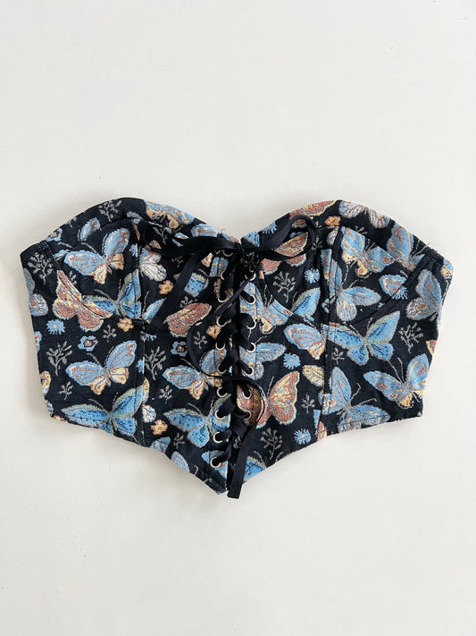 Jacquard Butterfly Vintage Top-Bust 32