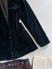 Stradivarius Vintage Chenille Emerald Blazer-Chest 42