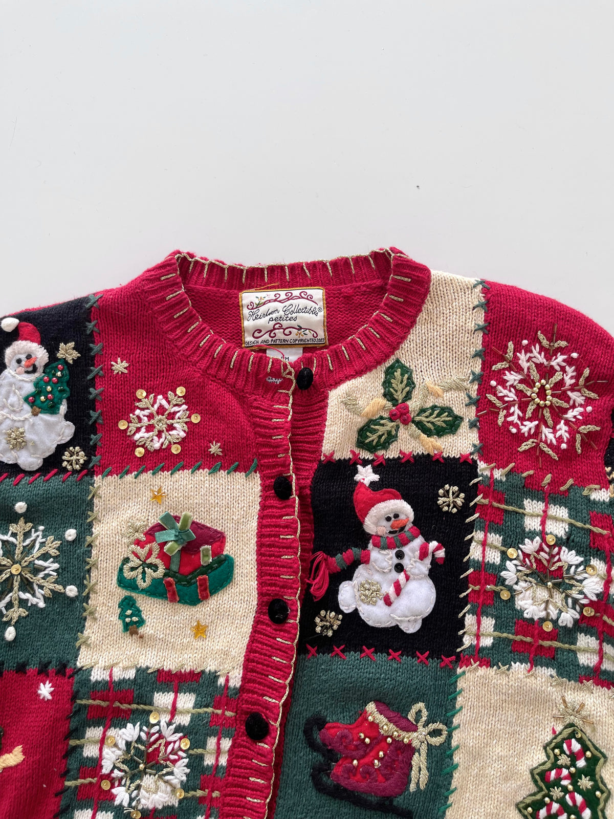 Heirloom Collectibles Christmas Embroidered Sweater-Bust 44