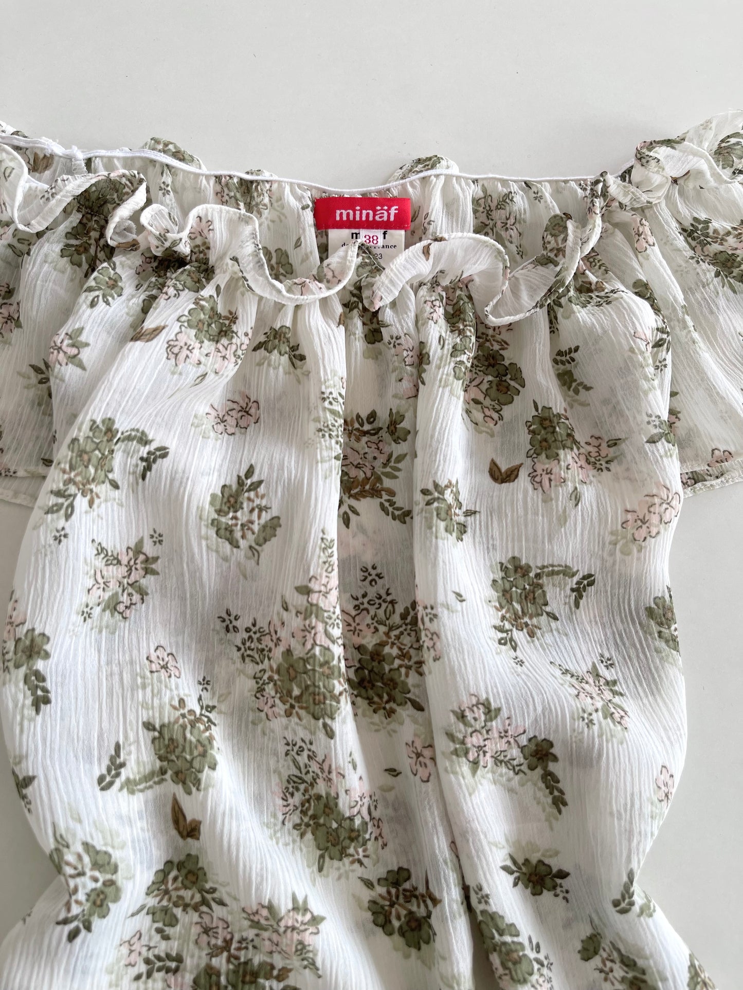 Minaf Floral Sheer Vintage Top-Bust 36