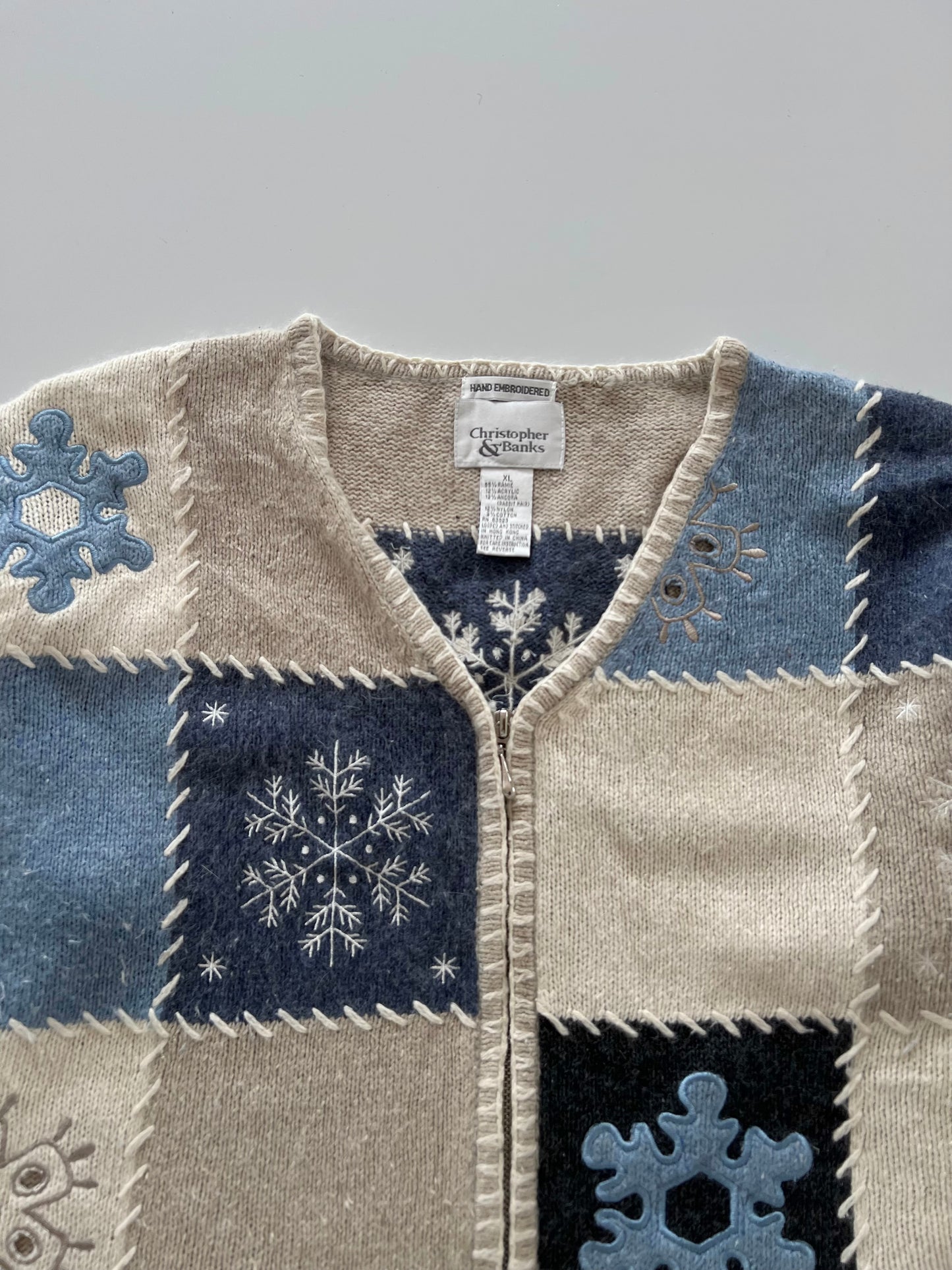 Christopher & Banks Hand Embroidered Zipper-Bust 48