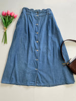 Load image into Gallery viewer, The Villager Long Denim Skirt-Waist 30 to 32
