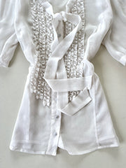 Jacquie Sheer Ruffle Top-Bust 40