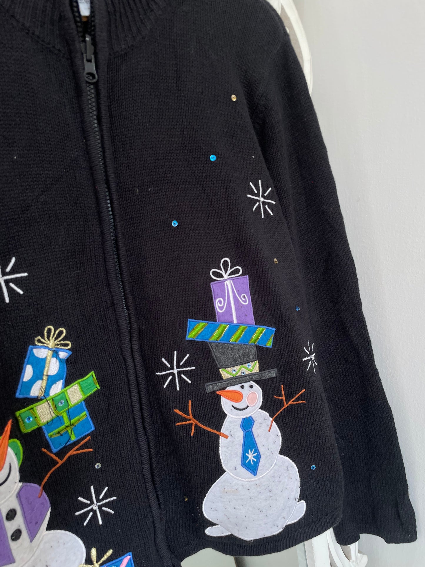 Tiara Embroidered Christmas Sweater-Bust 44