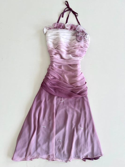 Saygin Halter Neck Vintage Dress-Bust 32