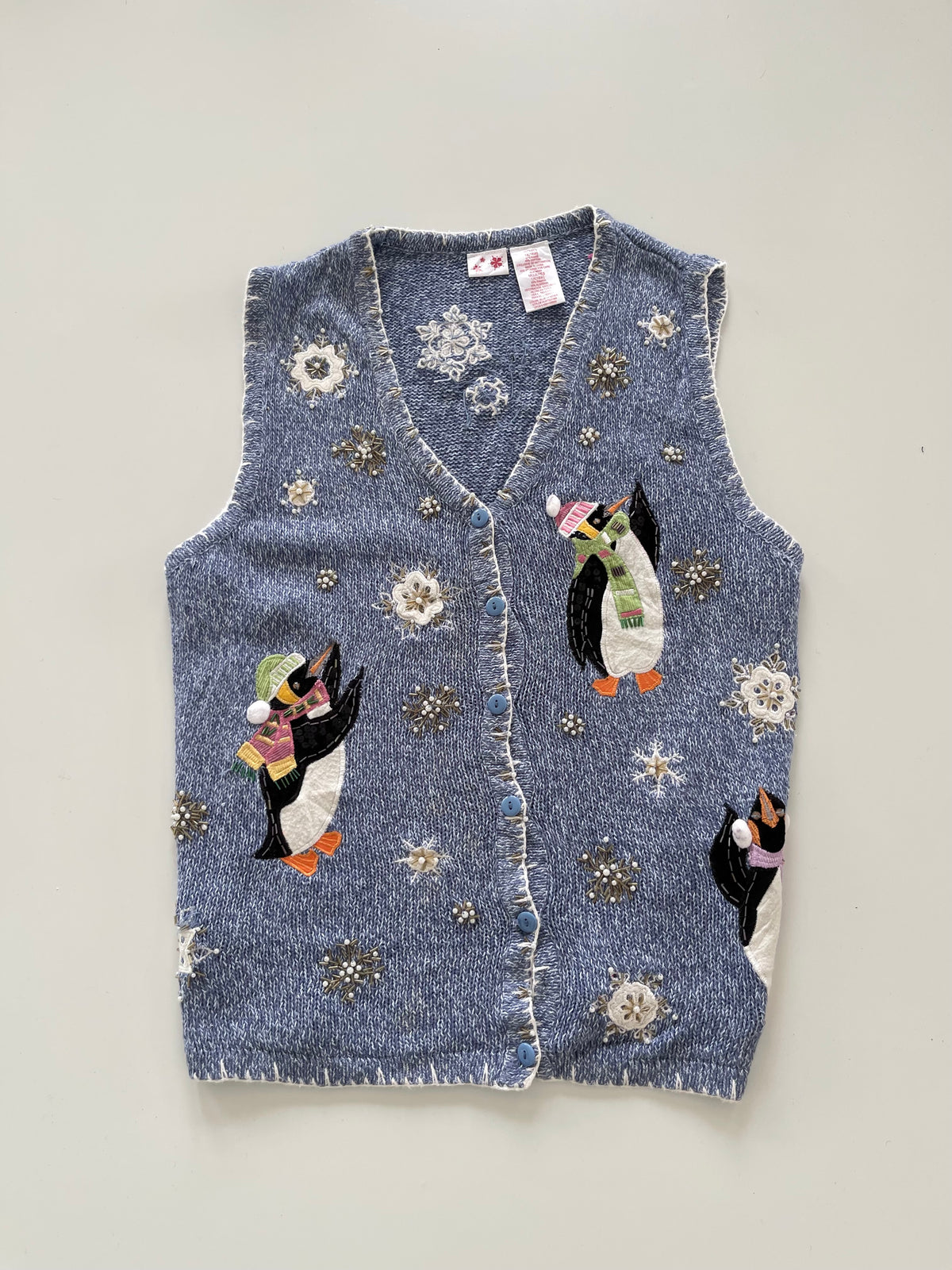 Christmas Embroidered Vest Sweater-Bust 46