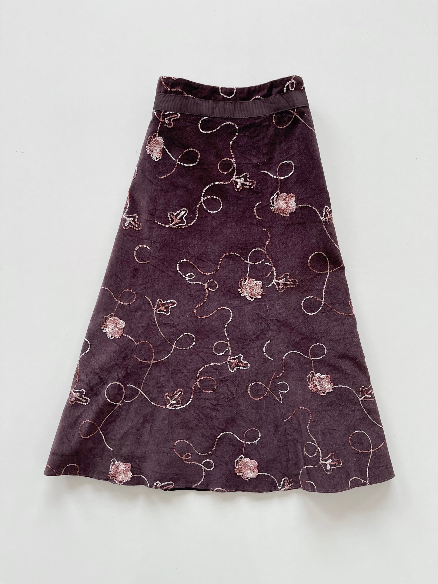 Patio Da Moda Suede Embroidered Skirt-Waist 30