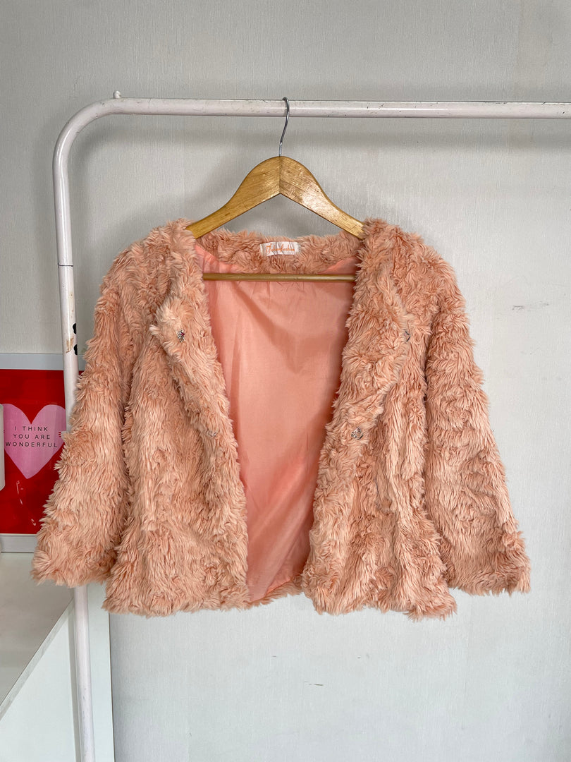 Pink Fur Jacket - Bust 32