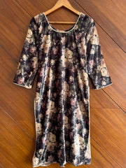 Floral Soft Velvet Kurta-Bust 40