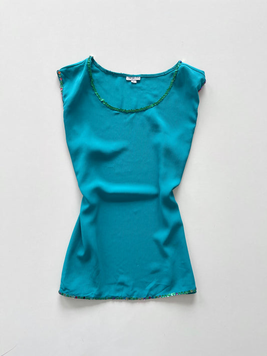 Cielo Bleu Sequin Vintage Top-Bust 46
