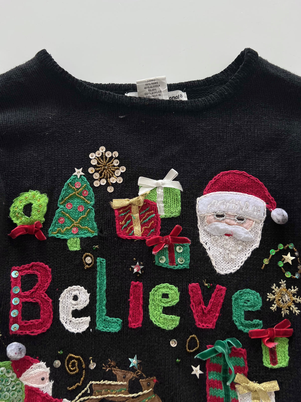Tiara International Embroidered Christmas Sweater-Bust 44