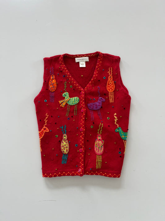 Susan Bristol Embroidered Sweater Vest-Bust 48