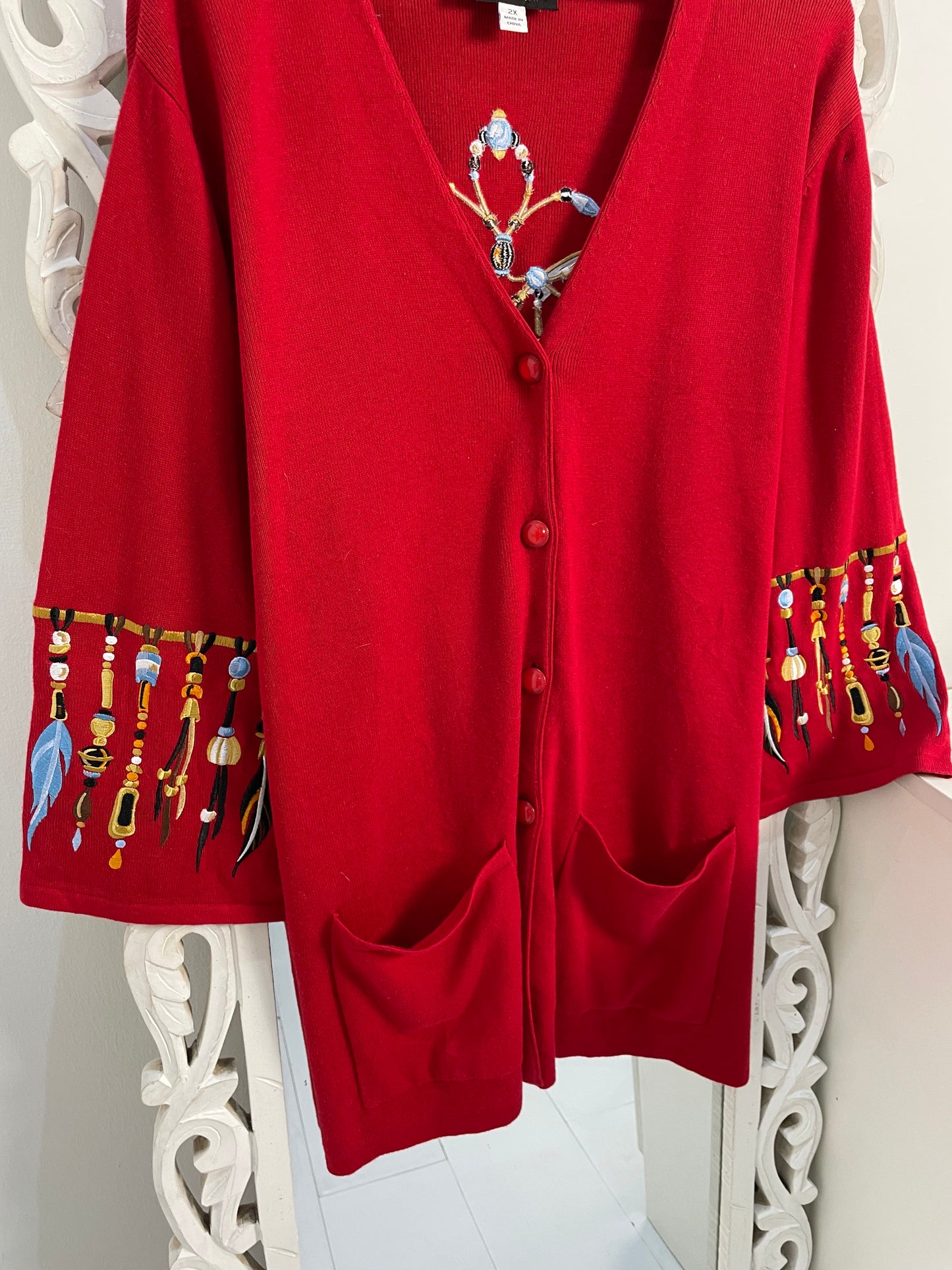 Embroidered Sweater-Bust 52