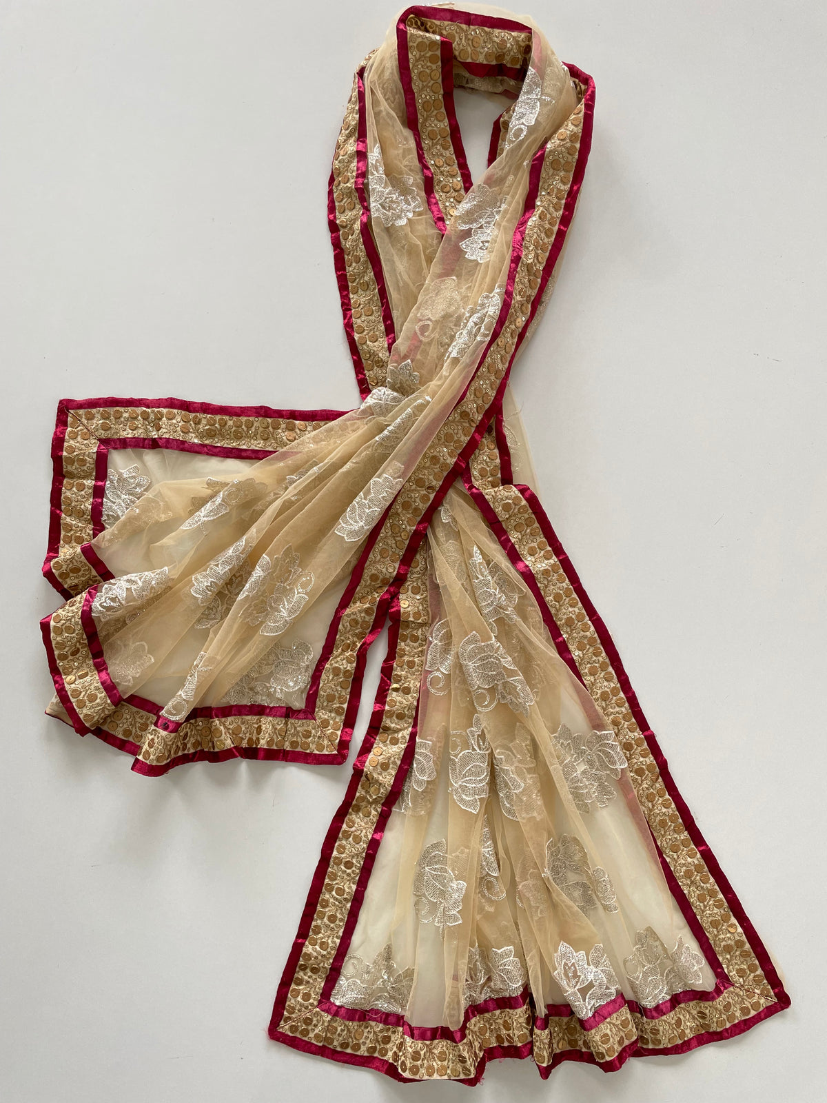 Embroidered Dupatta & Choli Set-Bust 40