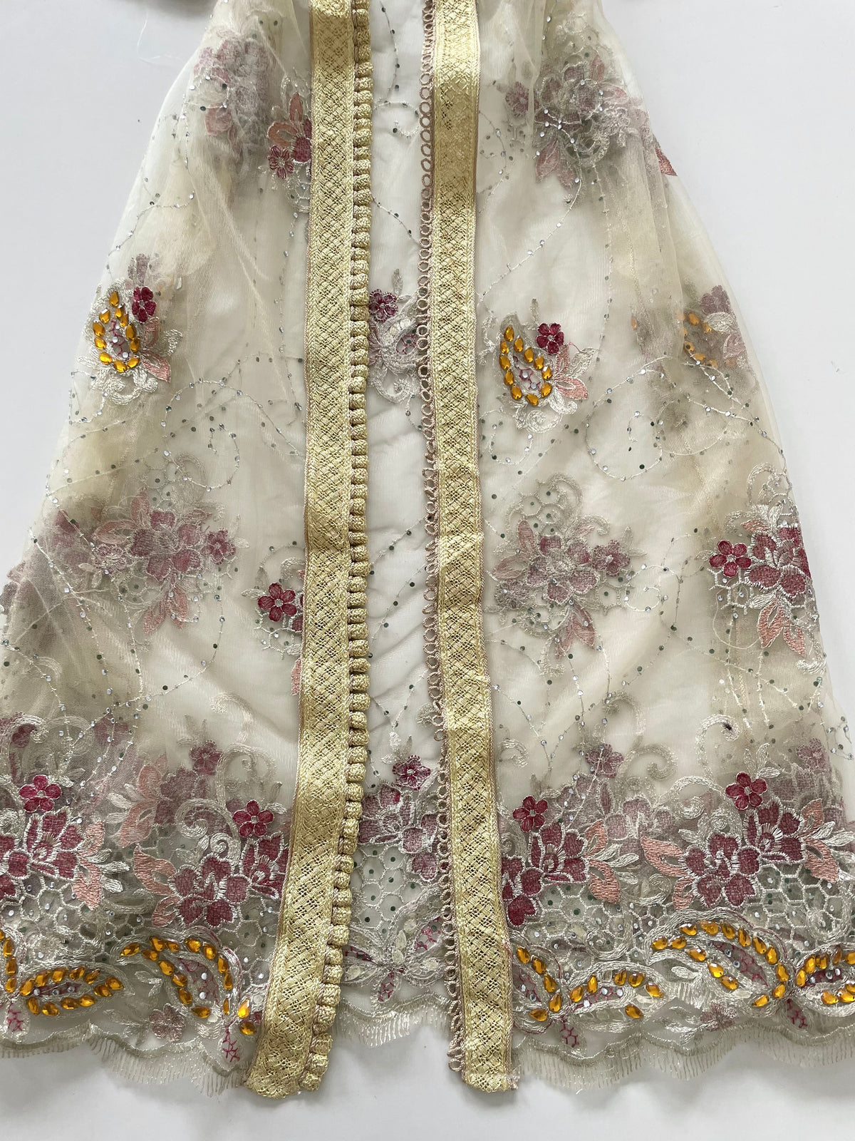 Embroidered Sheer Desi Kurta-Bust 48